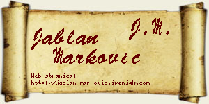 Jablan Marković vizit kartica